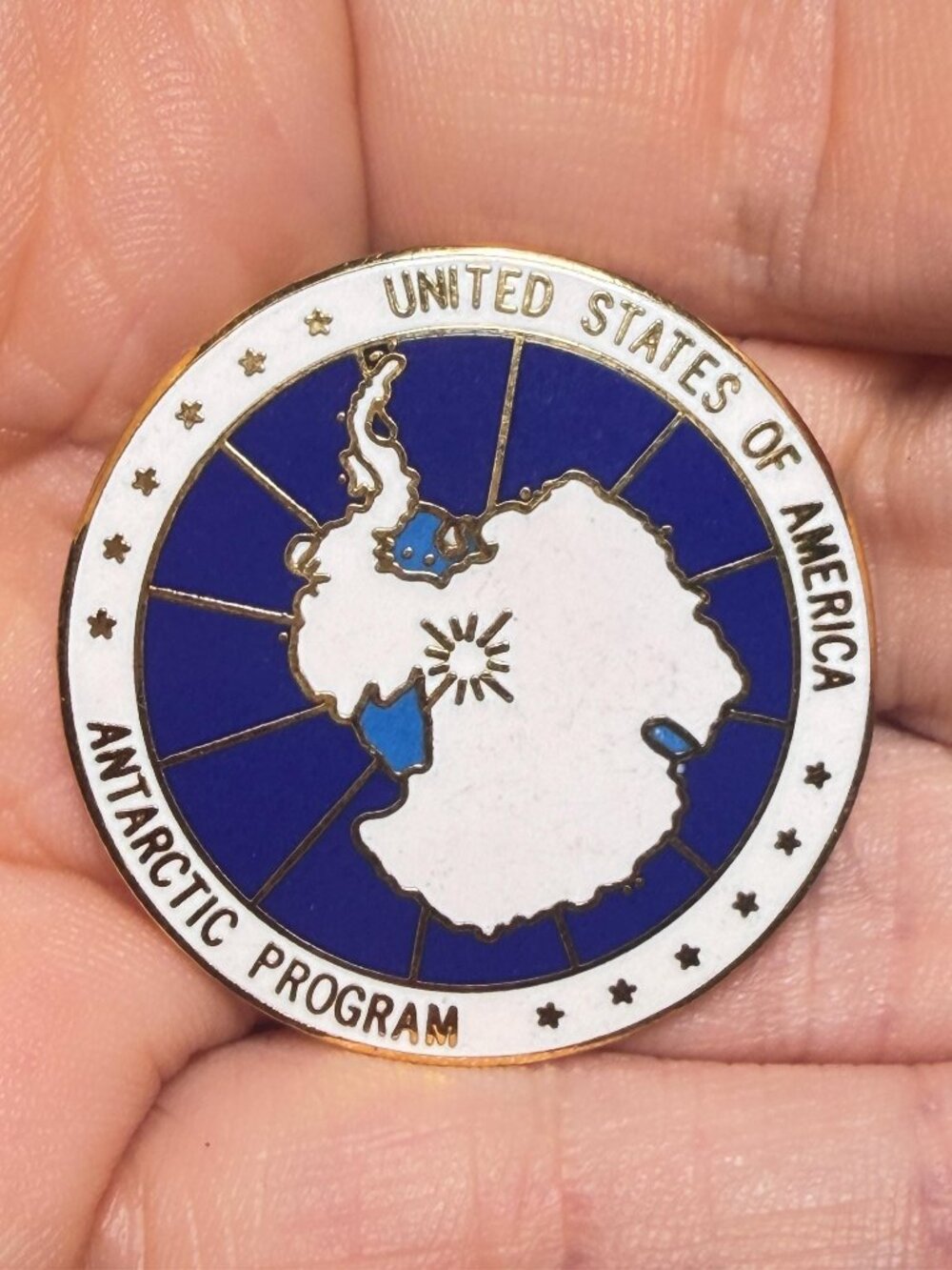 United States Antarctic Program Pin Vintage Enamel Scientific Expedition